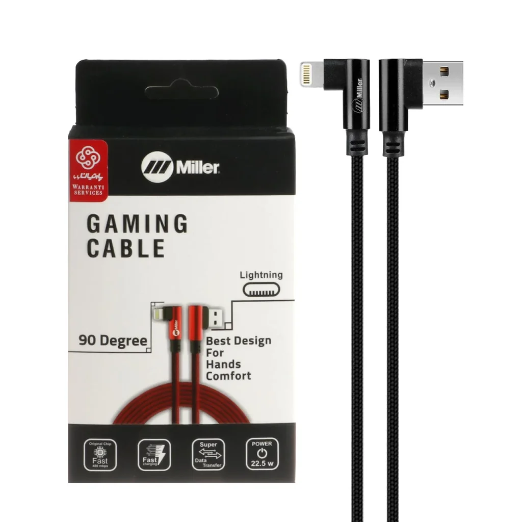 کابل شارژ ۳ متری فست آیفون Miller مدل CA-1156 مشکی