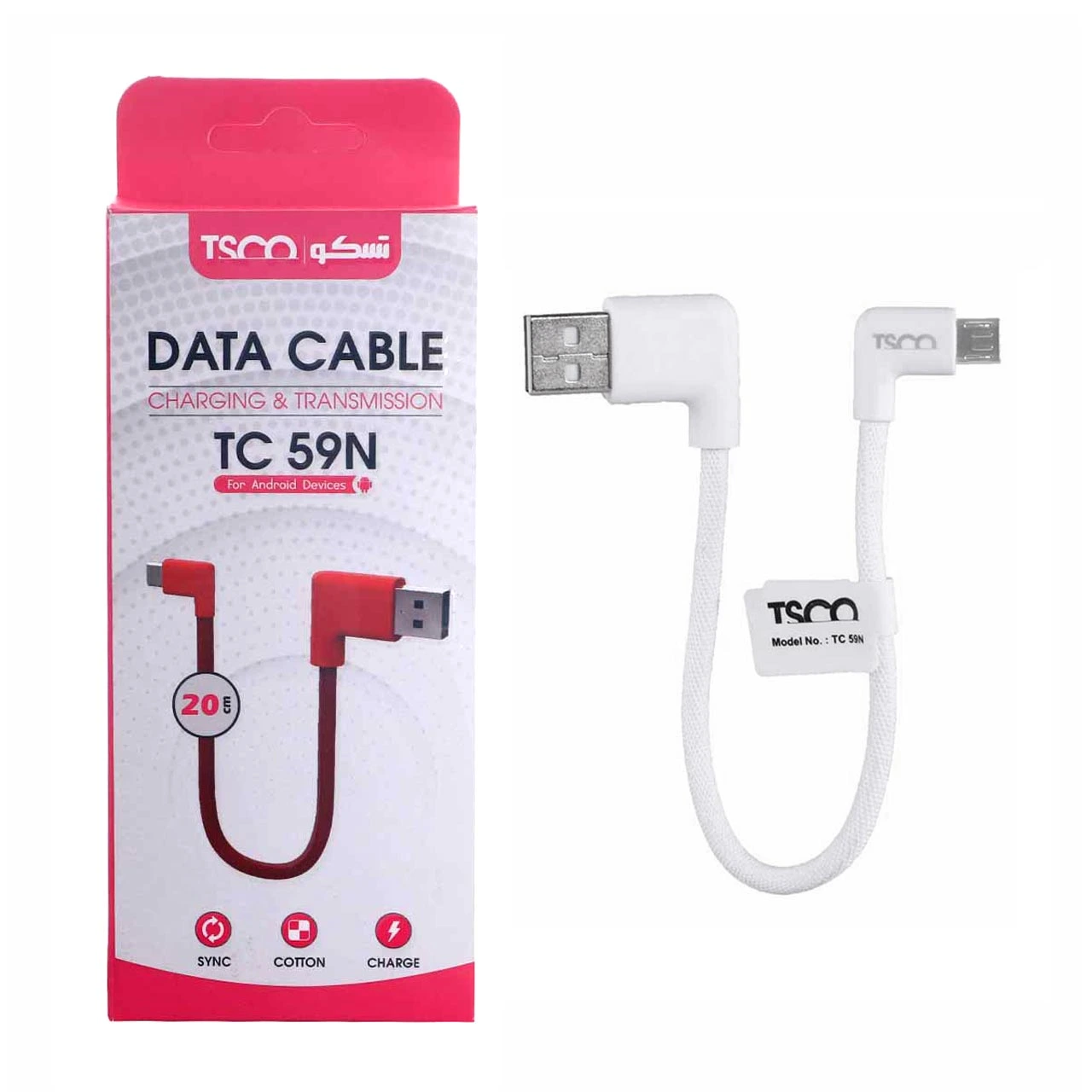 کابل شارژ پاوربانک تسکو مدل TC 59N سفید