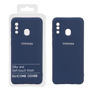 قاب نیو سیلیکون محافظ لنزدار RFF مدل Samsung Galaxy A30 / A20 - سرمه ای (پک دار)
