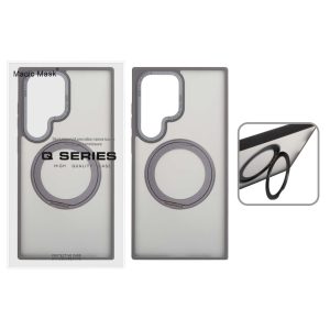 قاب اورجینال Magic Mask استند چرخشی Magsafe مدل Samsung Galaxy S24 Ultra - خاکستری (پک دار)