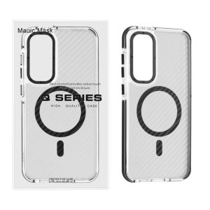 قاب اورجینال Q Series پشت کربن MagSafe مدل Samsung Galaxy S24 FE - مشکی (پک دار)