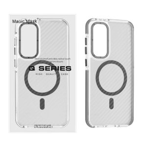 قاب اورجینال Q Series پشت کربن MagSafe مدل Samsung Galaxy S24 FE - خاکستری (پک دار)