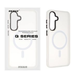 قاب اورجینال Magic Mask مات Magsafe بلک لنز Samsung Galaxy S24 FE - سفید (پک دار)