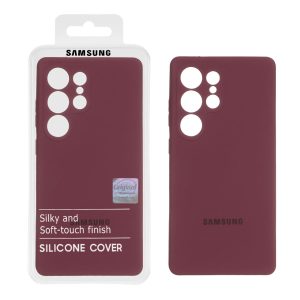 قاب سیلیکونی پاک کنی اورجینال Master Quality مدل Samsung Galaxy S25 Ultra - زرشکی (پک دار)