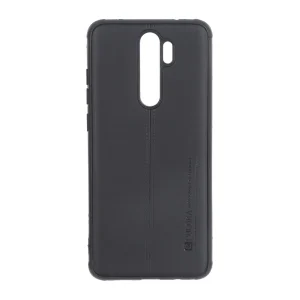 قاب Puloka طرح چرم دوخت دار Xiaomi Redmi Note 8 Pro - مشکی