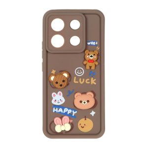 قاب Solid Case عروسک برجسته Baby مدل Xiaomi Redmi Note 13 Pro 5G / Poco X6 5G - قهوه ای - MPS