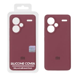 قاب سیلیکونی پاک کنی اورجینال Master Quality مدل Xiaomi Redmi Note 13 Pro Plus 5G - زرشکی (پک دار)