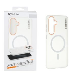 قاب اورجینال Syndee پشت مات MagSafe مدل Samsung Galaxy S24 FE - سفید (پک دار)