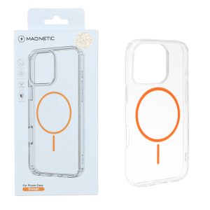 قاب اورجینال Magnetic دور ژله ای MagSafe مدل Apple iPhone 16 Pro - نارنجی (پک دار)