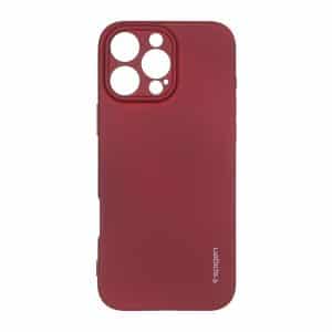 قاب سیلیکونی Spigen محافظ لنزدار Apple iPhone 16 Pro Max - زرشکی