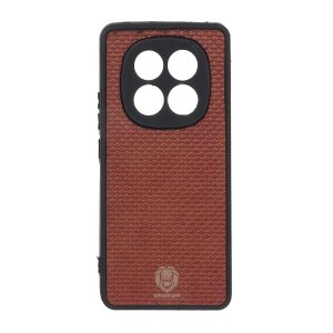 قاب طرح چرم حصیری Golden lion مدل Xiaomi Redmi Note 14 Pro 5G / Redmi Note 14 Pro Plus 5G / Poco X7 5G - قهوه ای