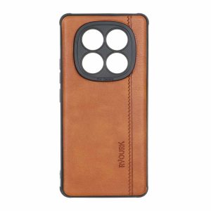 قاب طرح چرم RYOURK مدل Xiaomi Redmi Note 14 Pro 4G - عسلی
