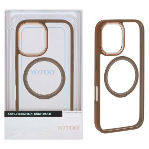 قاب اورجینال Yotoo شفاف MagSafe لنز فلزی Apple iPhone 16 - صحرایی (پک دار) - NTC