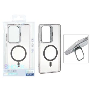 قاب اورجینال Bracket کریستالی MagSafe لنز آلومینیومی Samsung Galaxy S25 Ultra - خاکستری (پک دار)