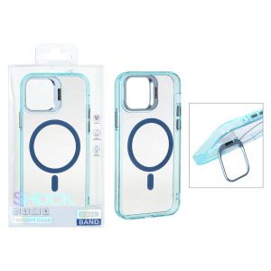 قاب اورجینال Bracket کریستالی MagSafe لنز آلومینیومی Apple iPhone 12 Pro / iPhone 12 - سبزآبی (پک دار)
