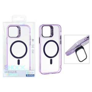 قاب اورجینال Bracket کریستالی MagSafe لنز آلومینیومی Apple iPhone 12 Pro / iPhone 12 - بنفش (پک دار)