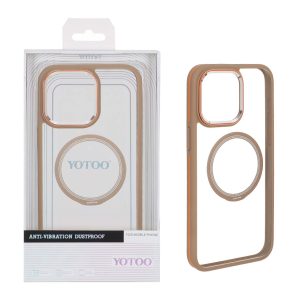 قاب اورجینال Yotoo شفاف MagSafe لنز فلزی Apple iPhone 15 Pro Max - صحرایی (پک دار) - NTC