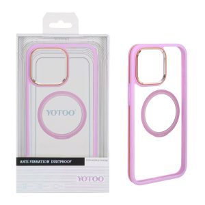 قاب اورجینال Yotoo شفاف MagSafe لنز فلزی Apple iPhone 15 Pro Max - یاسی (پک دار) - NTC