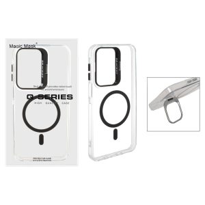 قاب اورجینال Q Series Bracket کریستالی Magsafe لنز استندشو Samsung Galaxy A17 / A16 / A26 - مشکی (پک دار)