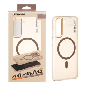 قاب اورجینال Syndee پشت مات MagSafe مدل Samsung Galaxy S21 FE - قهوه ای (پک دار )