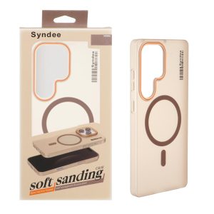 قاب اورجینال Syndee پشت مات MagSafe مدل Samsung Galaxy S25 Ultra - قهوه ای (پک دار )