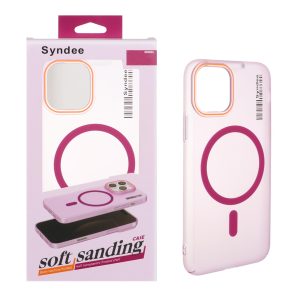 قاب اورجینال Syndee پشت مات MagSafe مدل Apple iPhone 11 Pro - سرخابی (پک دار )