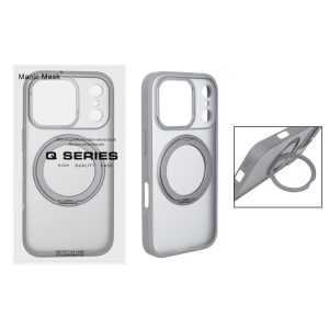 قاب اورجینال Magic Mask استند چرخشی Magsafe مدل Apple iPhone 17 Pro - خاکستری (پک دار)