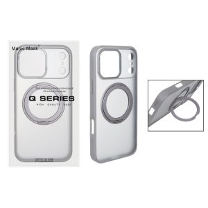 قاب اورجینال Magic Mask استند چرخشی Magsafe مدل Apple iPhone 17 Pro Max - خاکستری (پک دار)