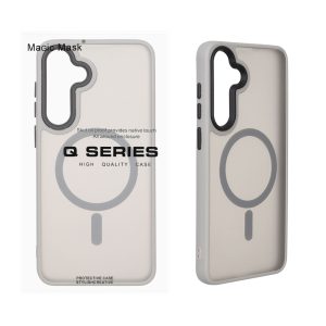 قاب اورجینال Magic Mask مات Magsafe بلک لنز Samsung Galaxy S25 FE - خاکستری (پک دار)