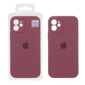 قاب سیلیکونی پاک کنی اورجینال Master Quality مدل Apple iPhone 12 - زرشکی (پک دار)