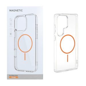 قاب اورجینال Magnetic دور ژله ای MagSafe مدل Samsung Galaxy S25 Ultra - نارنجی (پک دار)