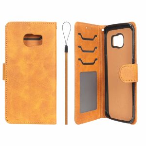 کیف موبایل مگنتی درجه یک داخل خز MNC Plus مدل Samsung Galaxy S6 Edge - عسلی