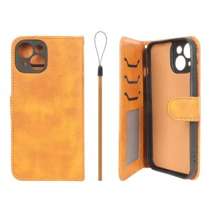 کیف موبایل مگنتی درجه یک داخل خز MNC Plus مدل Apple iPhone 15 - عسلی