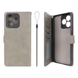 کیف موبایل مگنتی درجه یک داخل خز MNC Plus مدل Realme C53 / C51 / Note 50 - خاکستری