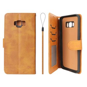 کیف موبایل مگنتی درجه یک داخل خز MNC Plus مدل Samsung Galaxy S8 Plus - عسلی