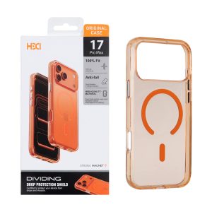 قاب اورجینال HDD شفاف کریستالی Msgsafe سری اطلس Apple iPhone 17 Pro Max / iPhone 18 Pro Max - نارنجی (پک دار)