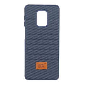 قاب Mont Blanc پافری طرح هاشور Xiaomi Redmi Note 9S / Redmi Note 9 Pro / Redmi Note 9 Pro Max - سرمه ای