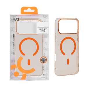 قاب اورجینال HDD کریستالی Slim PC MagSafe مدل Apple iPhone 17 Pro / iPhone 18 Pro - نارنجی (پک دار)