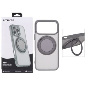 قاب اورجینال UTRYEE مات MagSafe لوپ استندشو Apple iPhone 17 Pro / iPhone 18 Pro - خاکستری (پک دار)