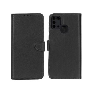 کیف چرمی موبایل مگنتی محافظ لنزدار KRF مدل Samsung Galaxy M31 - مشکی