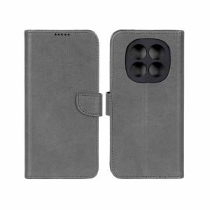 کیف چرمی موبایل مگنتی محافظ لنزدار KRF مدل Xiaomi Redmi Note 15 / Poco M8 5G - طوسی