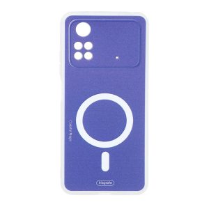 قاب Colorful Magic طرح مگ سیف محافظ لنزدار Xiaomi Poco M4 Pro 4G - آبی کاربنی