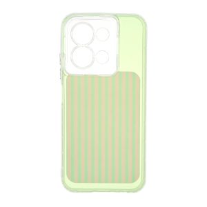 قاب مستطیلی Stripe لنز شفاف نسخه گلوبال Xiaomi Redmi 15C / Poco C85 - سبز