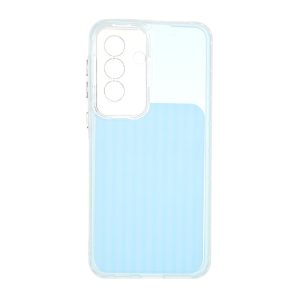 قاب مستطیلی Stripe لنز شفاف Samsung Galaxy A57 - آبی