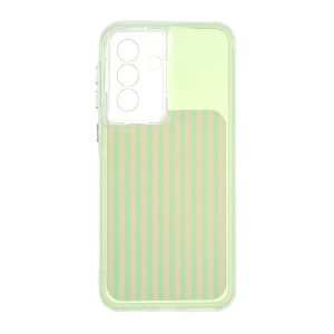 قاب مستطیلی Stripe لنز شفاف Samsung Galaxy A37 / A56 / A36 - سبز