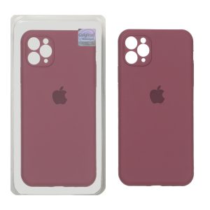 قاب سیلیکونی پاک کنی اورجینال Master Quality مدل Apple iPhone 11 Pro Max - زرشکی (پک دار)