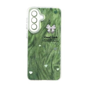 قاب اطلسی Good Luck پاپیون نگینی محافظ لنز رنگی Samsung Galaxy A57 - سبز
