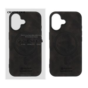 قاب Puloka جیر MagSafe لنز براق Apple iPhone 16 - مشکی (پک دار)