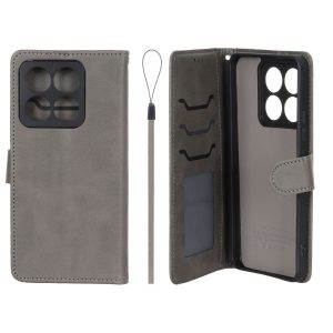 کیف موبایل مگنتی درجه یک داخل خز MNC Plus مدل Xiaomi Mi 14T - خاکستری