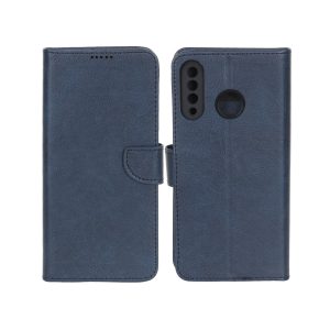 کیف چرمی موبایل مگنتی محافظ لنزدار KRF مدل Huawei P30 Lite - سرمه ای